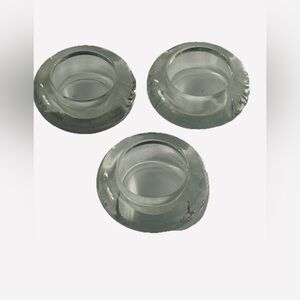 Vintage Pier 1 Set of 3 Clear Glass Round Tea Light Holders